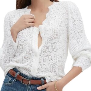 Luxveer Dressy Lace Tops or Sweater for Women V Neck NWT Size S